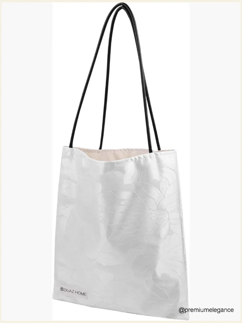 Jacquard Tote Bag with Zipper Inner Pocket Handmade Hobo